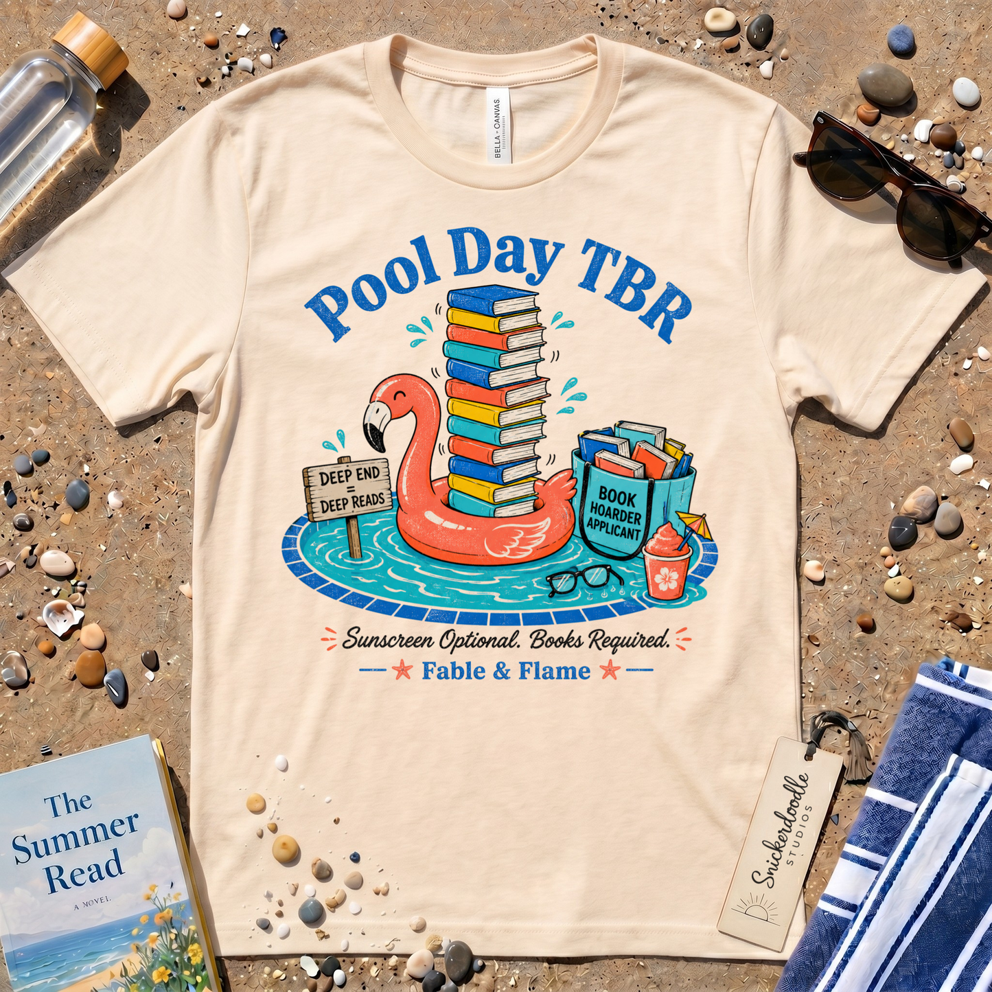 Pool Day TBR Flamingo Distressed Graphic T-Shirt