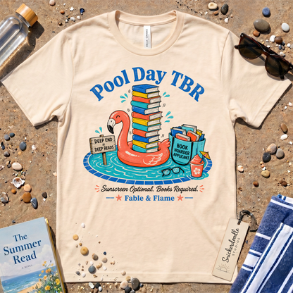 Pool Day TBR Flamingo Distressed Graphic T-Shirt