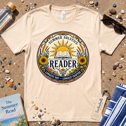Summer Solstice Reader Wildflowers Graphic T‑Shirt