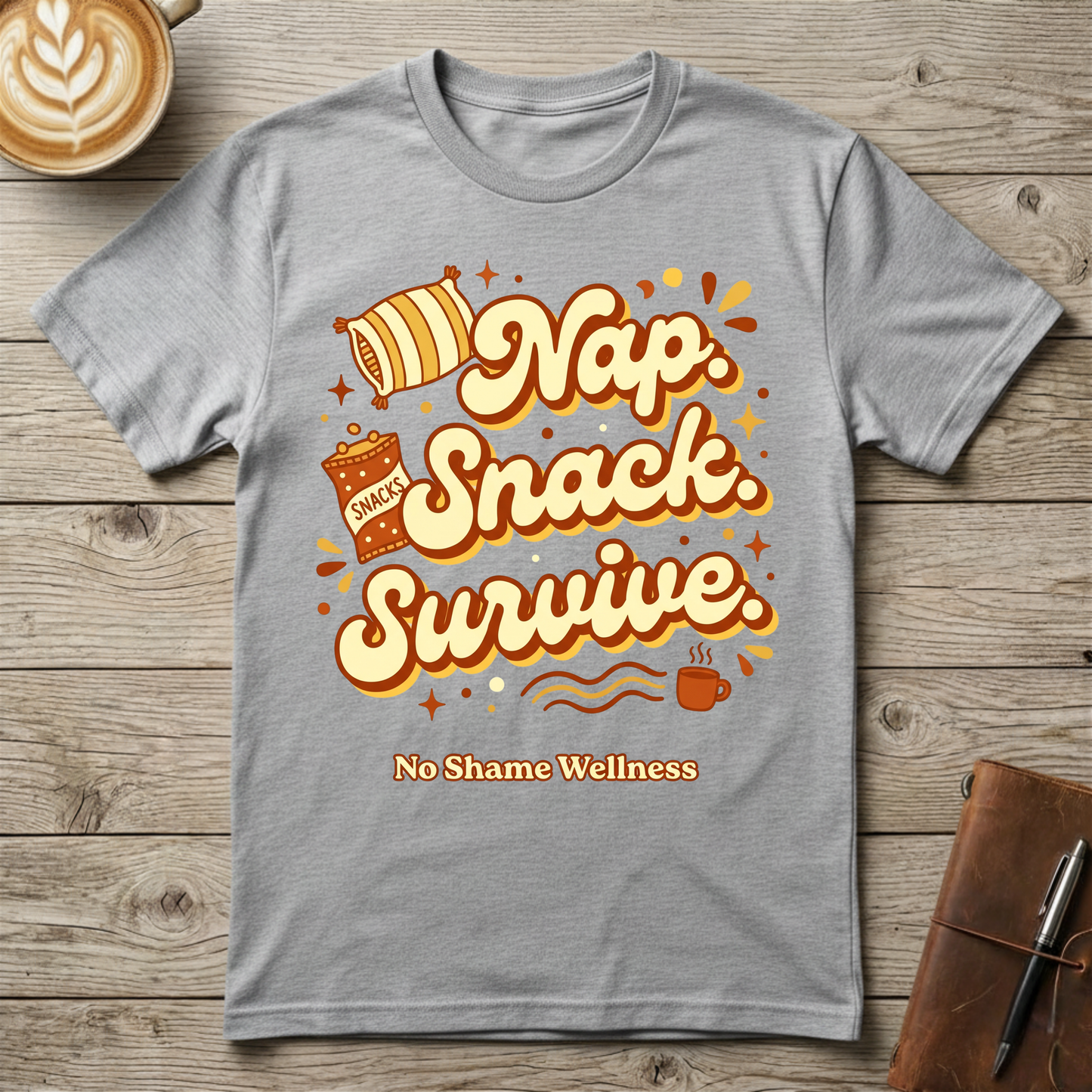 Nap, Snack, Survive Graphic T-Shirt