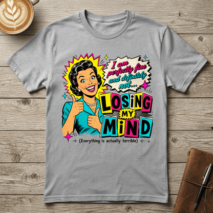 Losing My Mind Retro Pop Art Graphic T‑Shirt