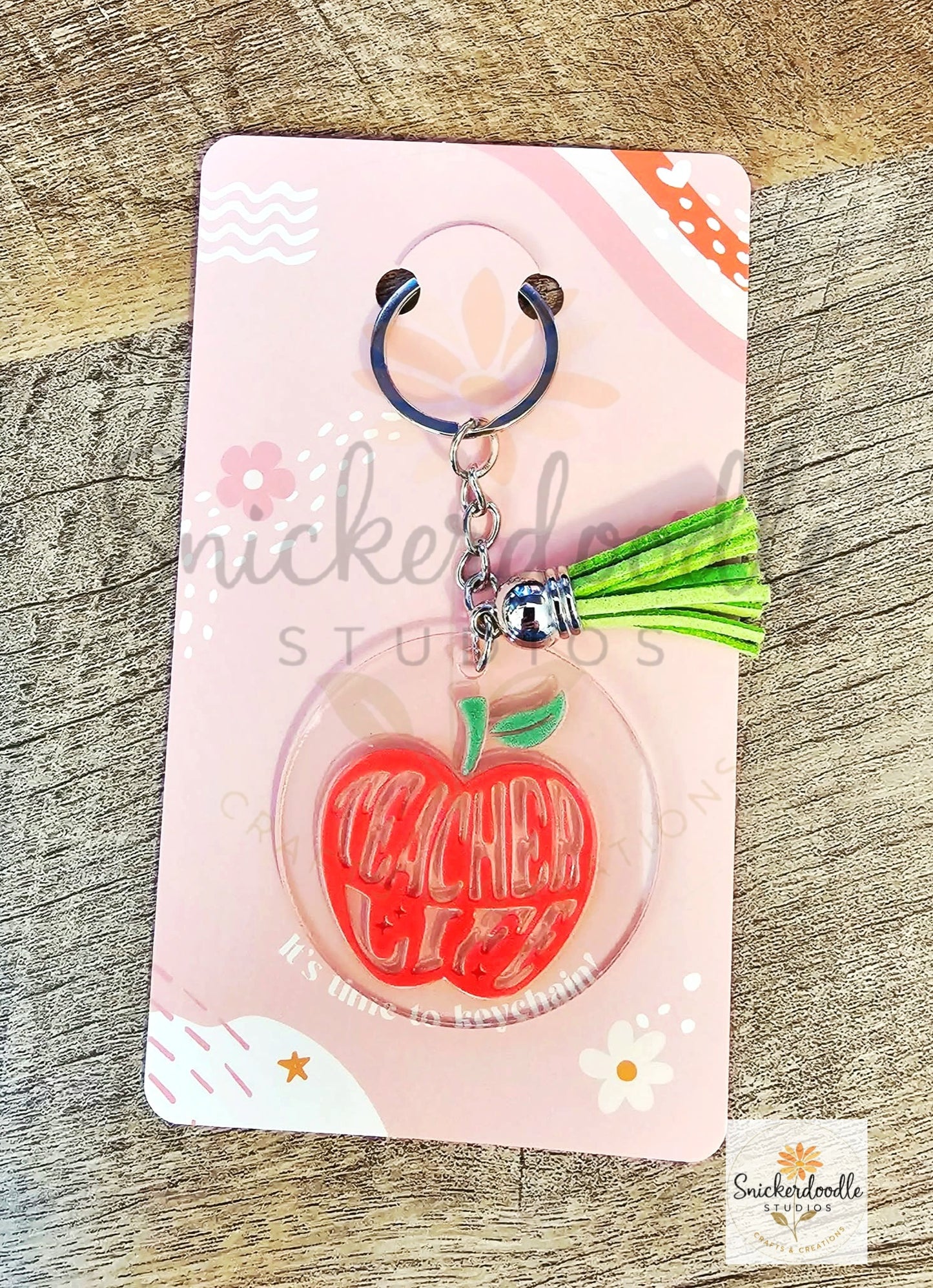 Teacher Life Apple Acrylic Keychain