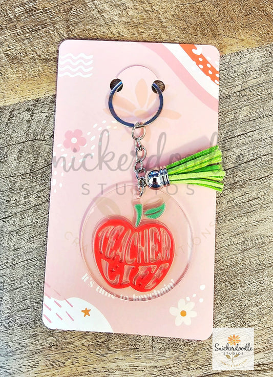 Teacher Life Apple Acrylic Keychain