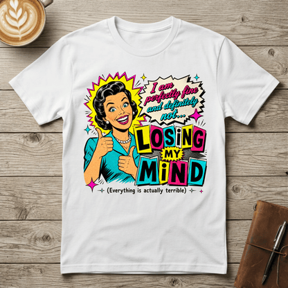 Losing My Mind Retro Pop Art Graphic T‑Shirt