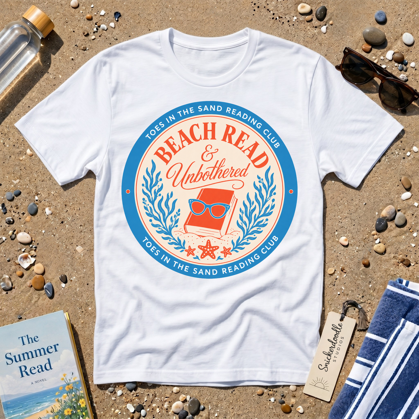 Beach Read & Unbothered Vintage Coastal Graphic T-Shirt