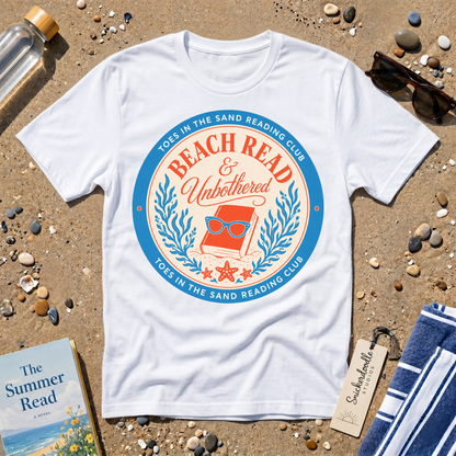 Beach Read & Unbothered Vintage Coastal Graphic T-Shirt