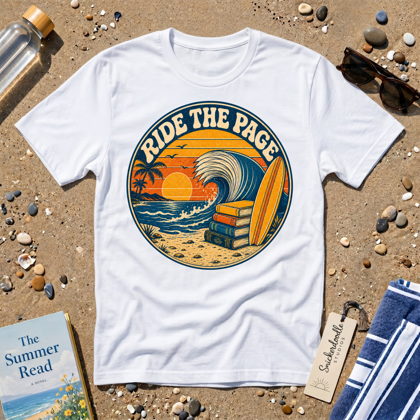 Ride the Page Vintage Surf Graphic T-Shirt