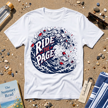 Ride the Page Literary Surf Wave Graphic Tee