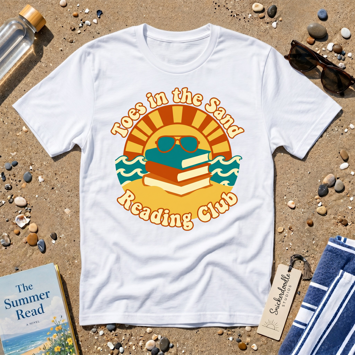 Toes in the Sand Reading Club Graphic T‑Shirt
