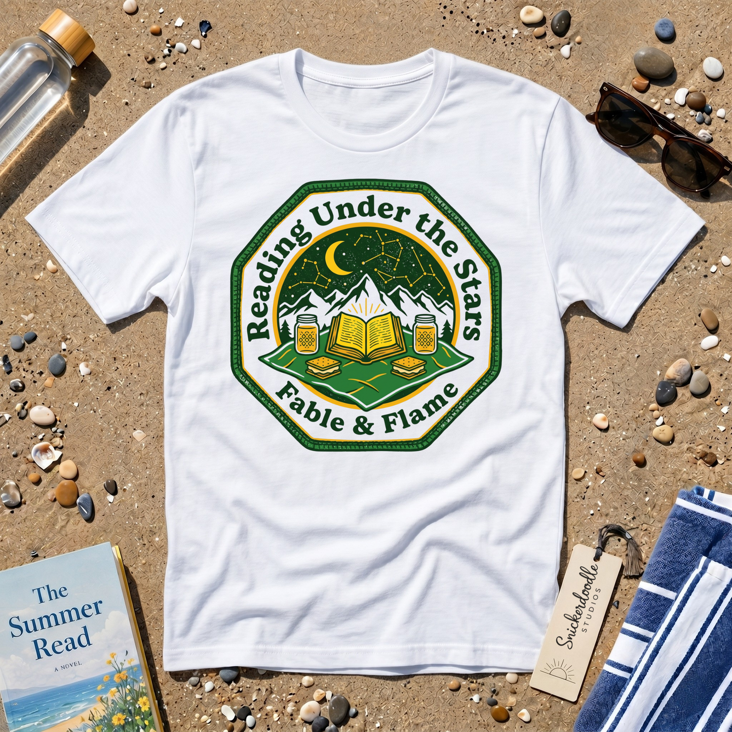 Reading Under the Stars Badge Graphic T-Shirt
