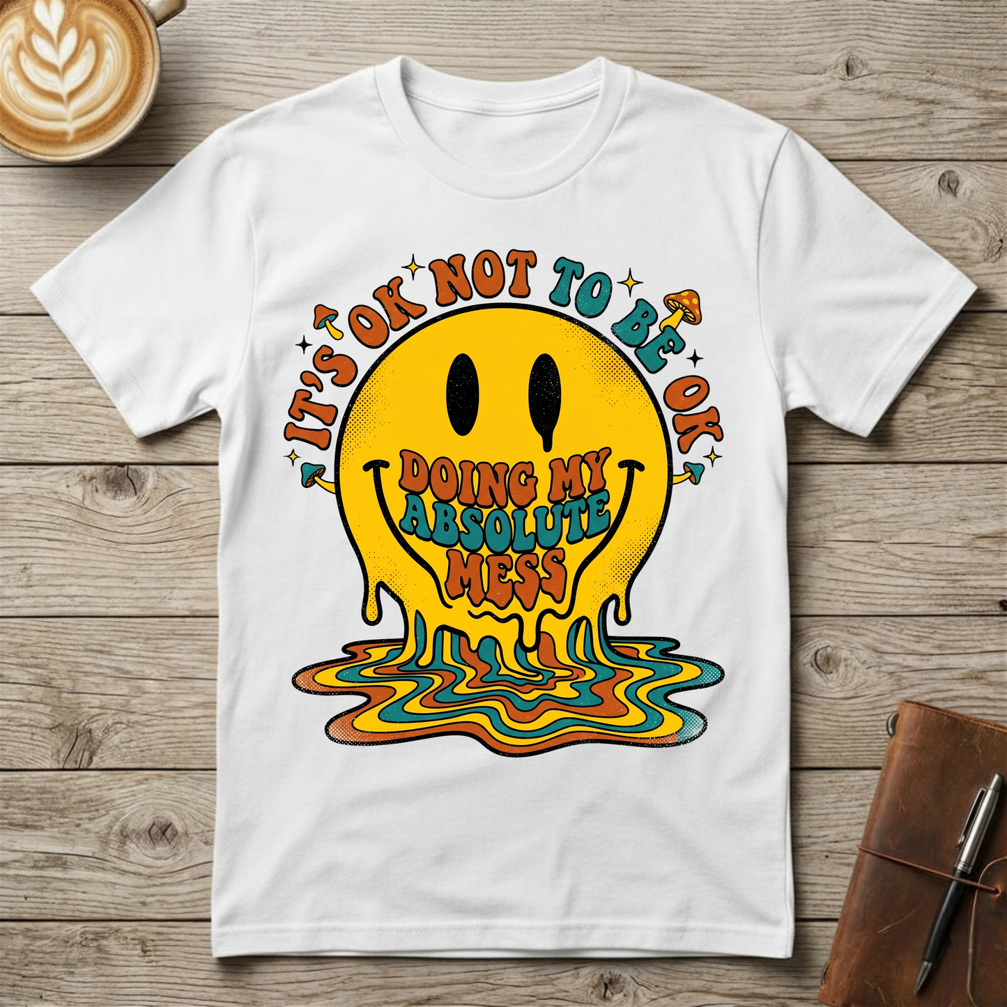 Melting Mess Smiley Graphic T-Shirt
