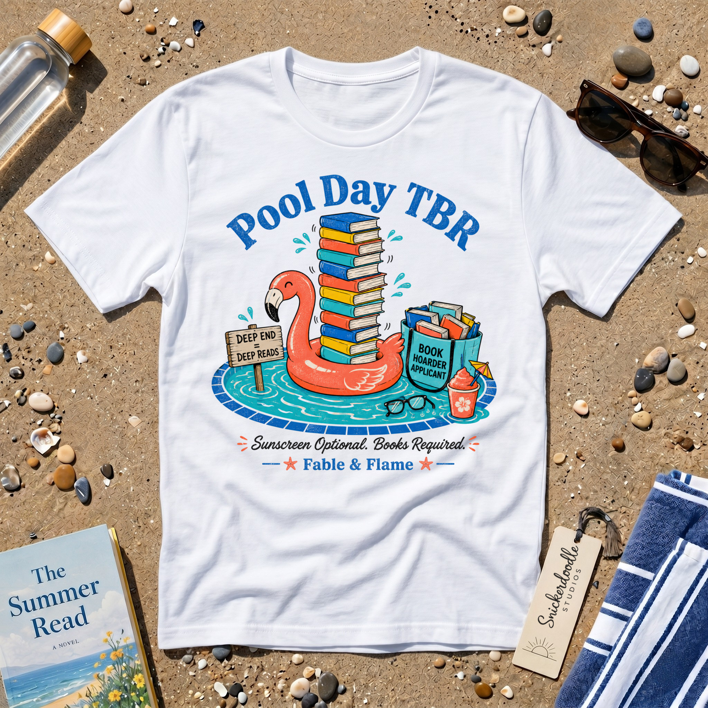Pool Day TBR Flamingo Distressed Graphic T-Shirt