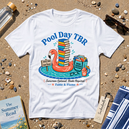 Pool Day TBR Flamingo Distressed Graphic T-Shirt