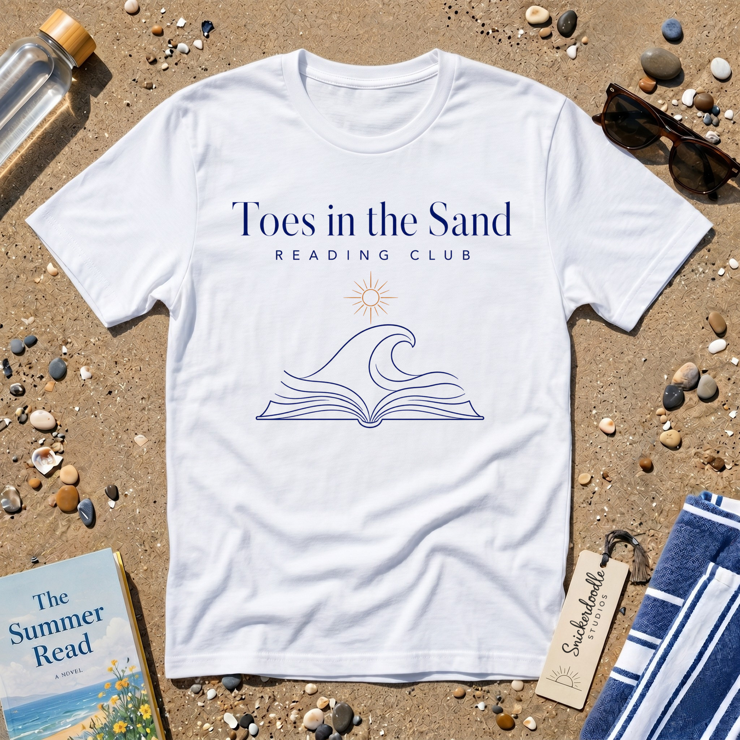 Minimalist Toes in the Sand Reading Club Graphic T-Shirt