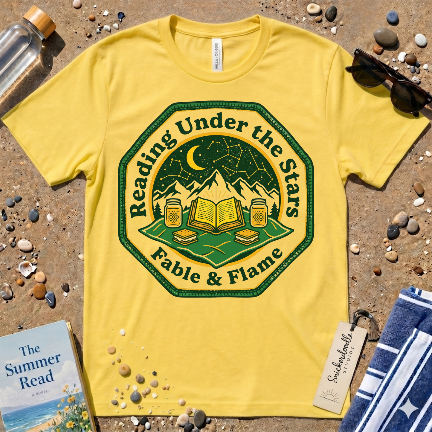 Reading Under the Stars Badge Graphic T-Shirt