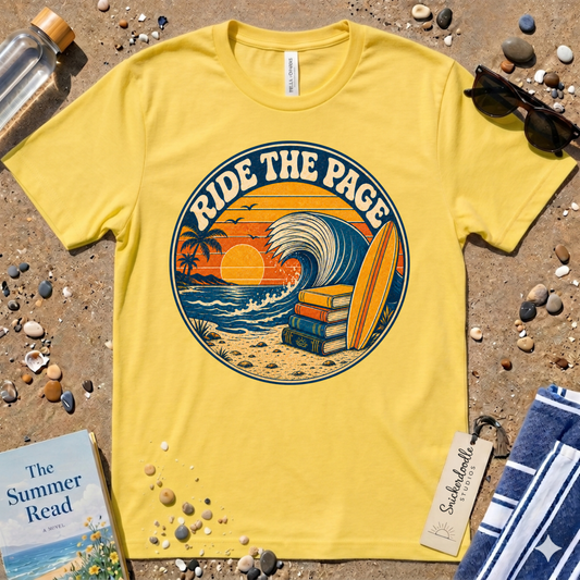 Ride the Page Vintage Surf Graphic T-Shirt