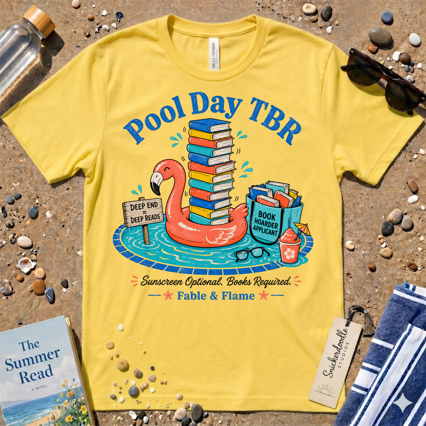 Pool Day TBR Flamingo Distressed Graphic T-Shirt