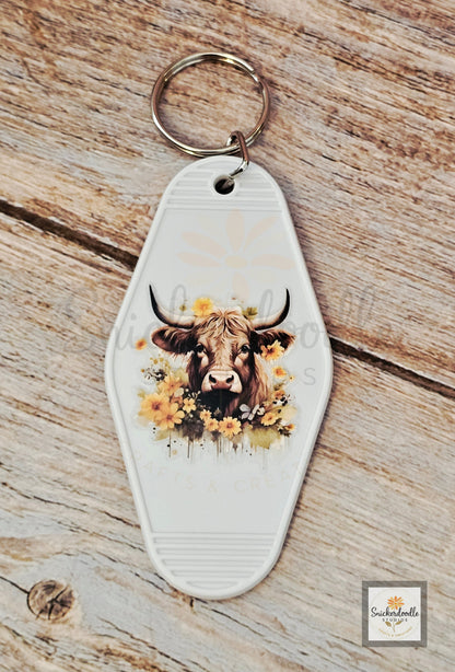Cow-themed Motel Keychains #2
