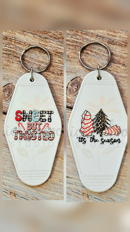 Christmas Phrases Motel Keychains