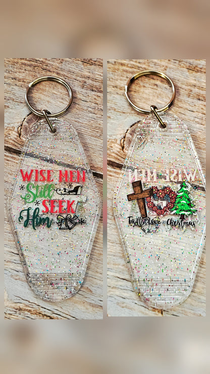 Christmas Phrases Motel Keychains