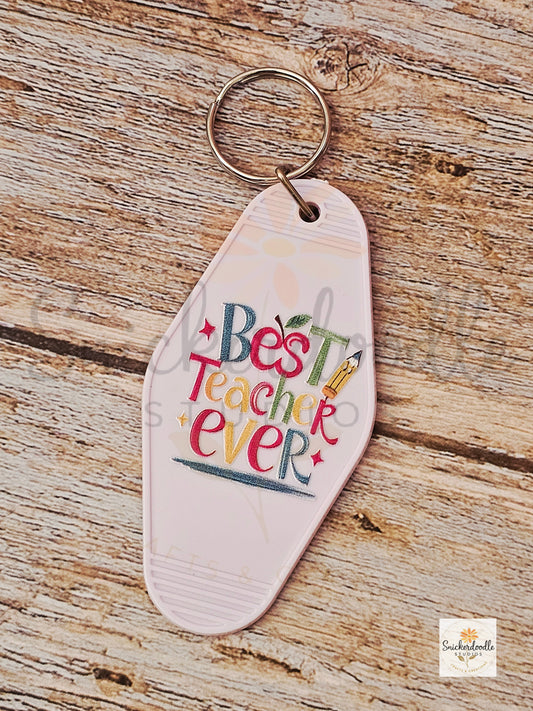 Best Teacher Motel Keychain