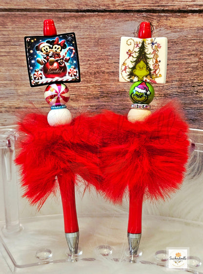 Fluffy Christmas Pens