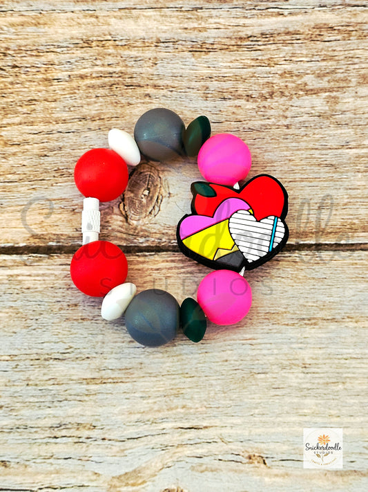 Teacher Hearts Cup Charm