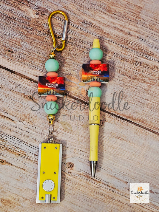 Stranger Things Pen & Keychain Flashlight Set