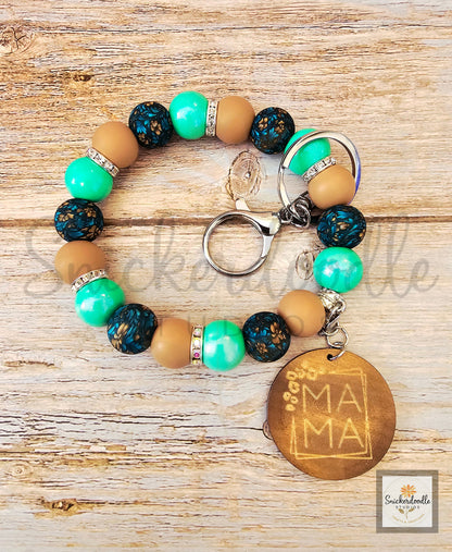 Teal Mama Wristlet
