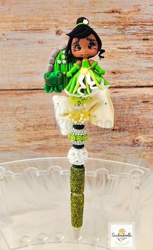 Princess Frog Bling Clay Doll Pen