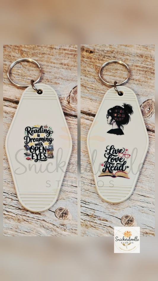 Reading is Dreaming Motel Keychain
