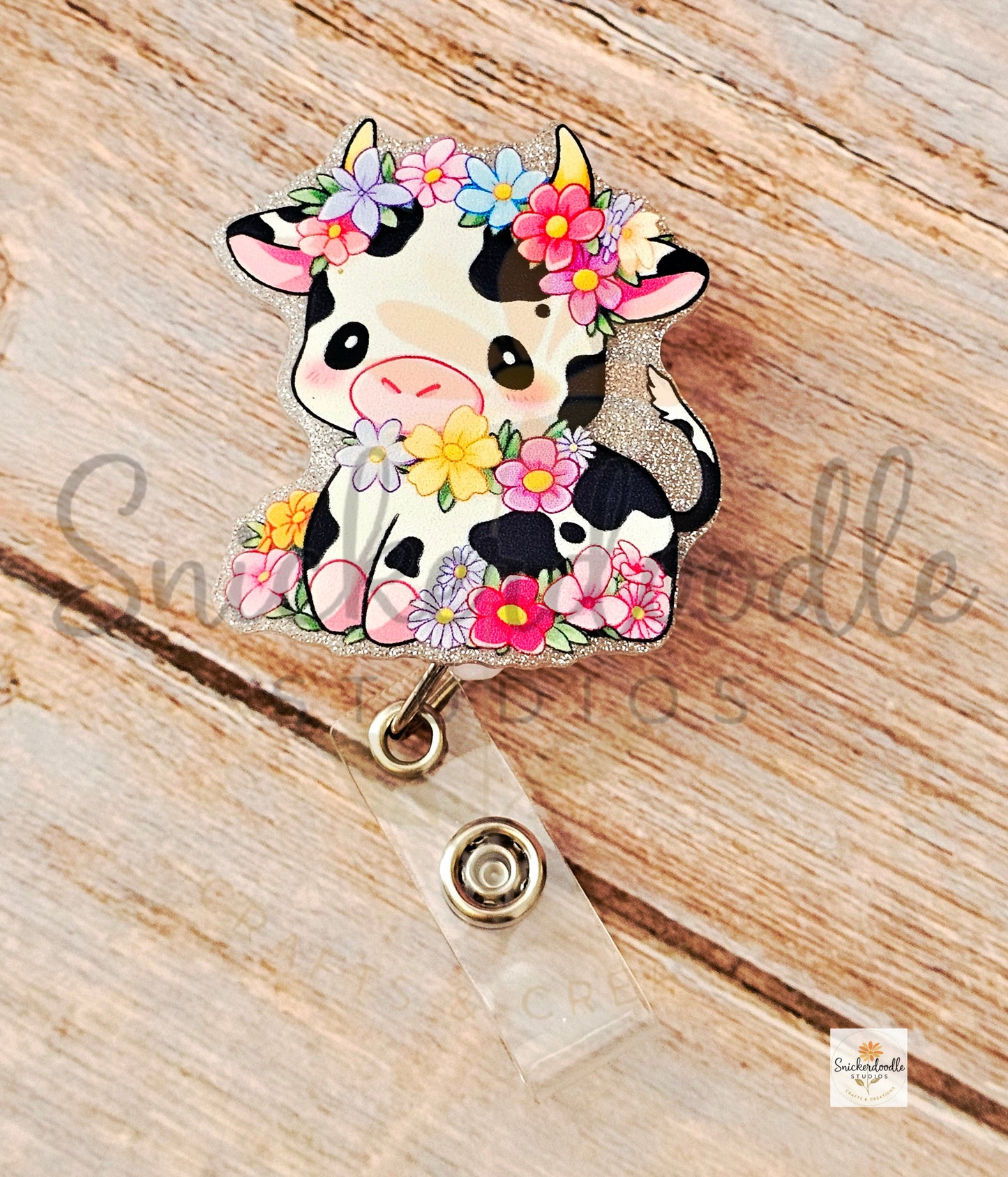 Floral Cow Badge Reels
