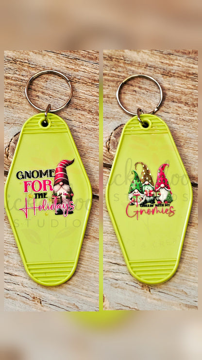 Christmas Gnome Motel Keychains