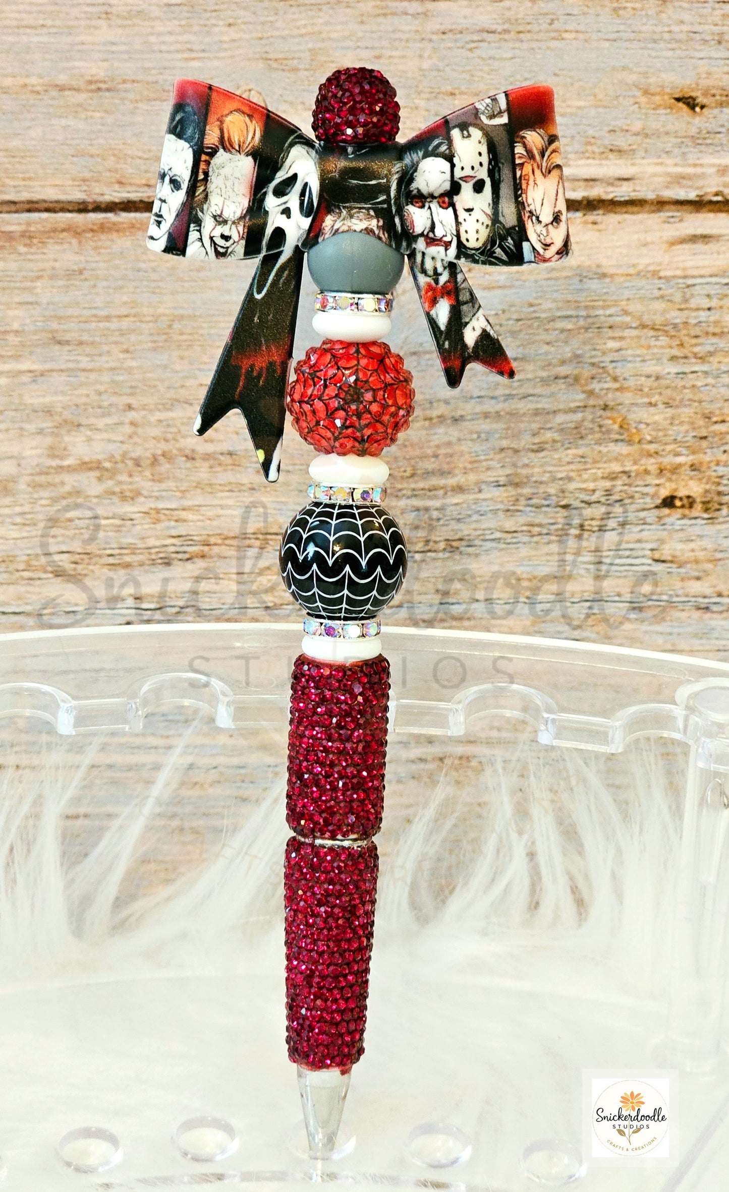 Spooky/Horror Bling Large Bow Pens