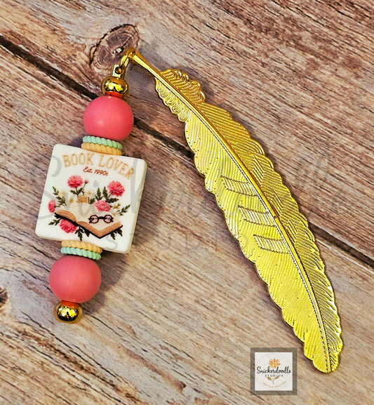 Book Lover Metal Feather Bookmark