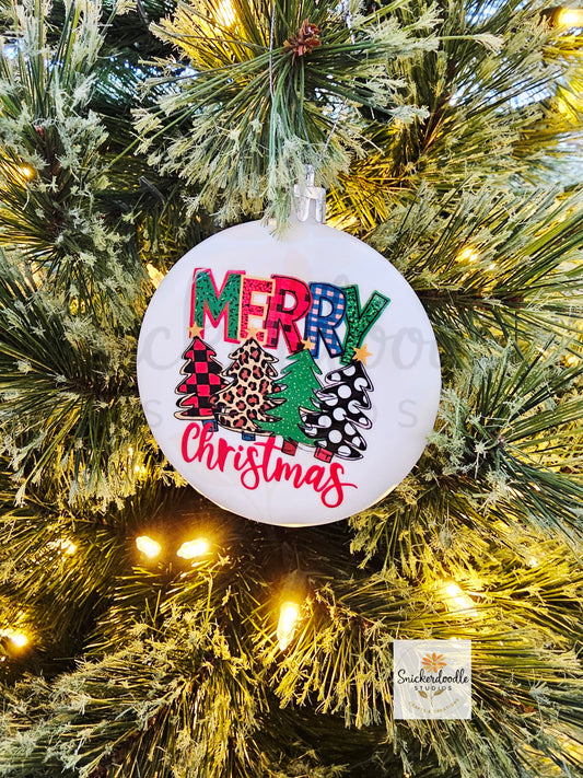 Merry Christmas Trees Ornament