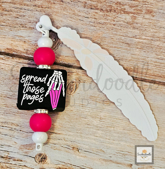 Spread Those Pages Plastic Feather Bookmark