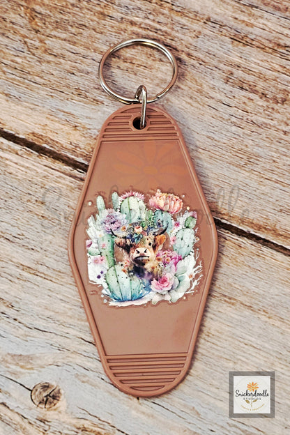 Cow-themed Motel Keychains #2