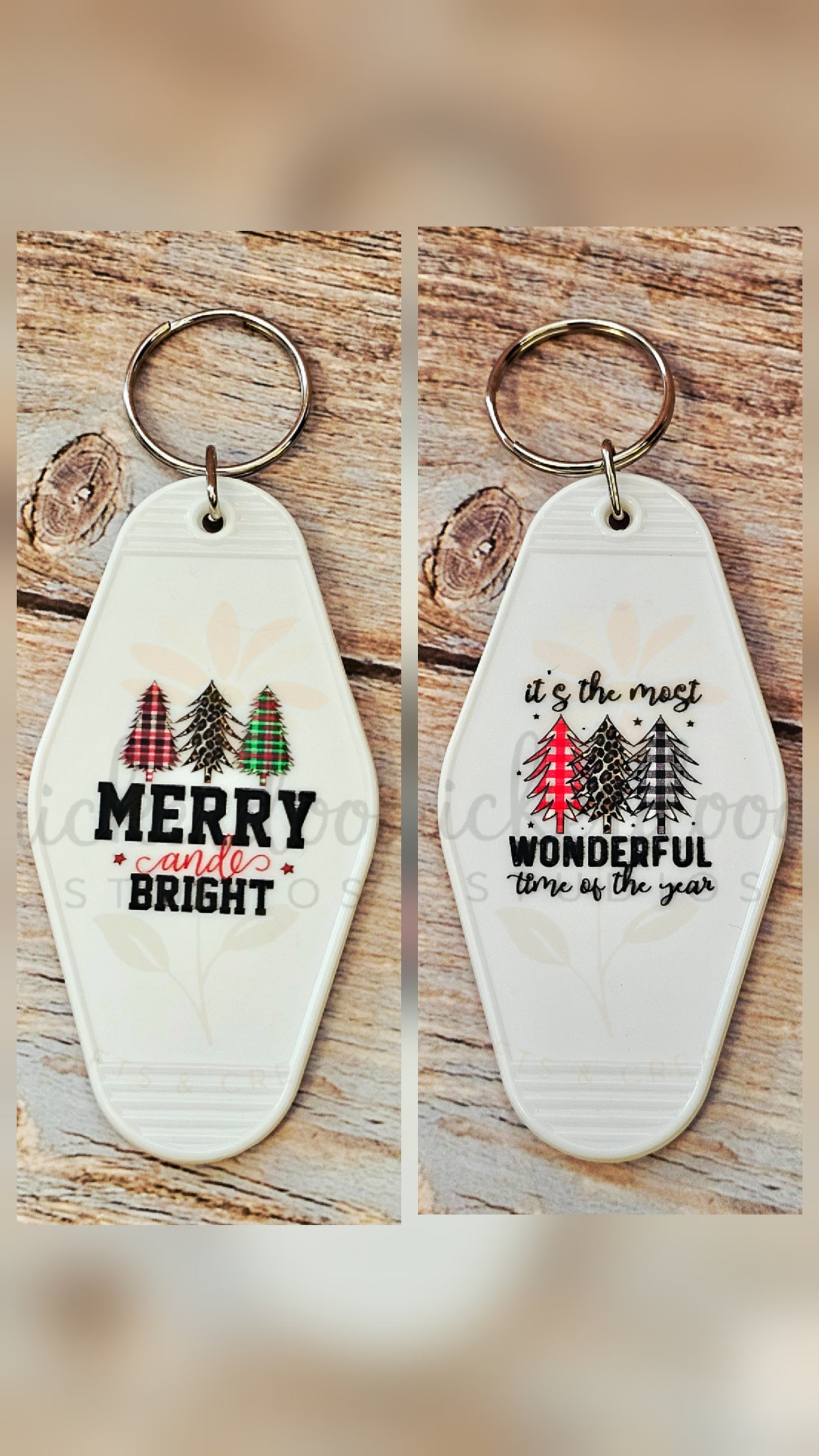 Christmas Phrases Motel Keychains