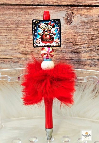 Fluffy Christmas Pens