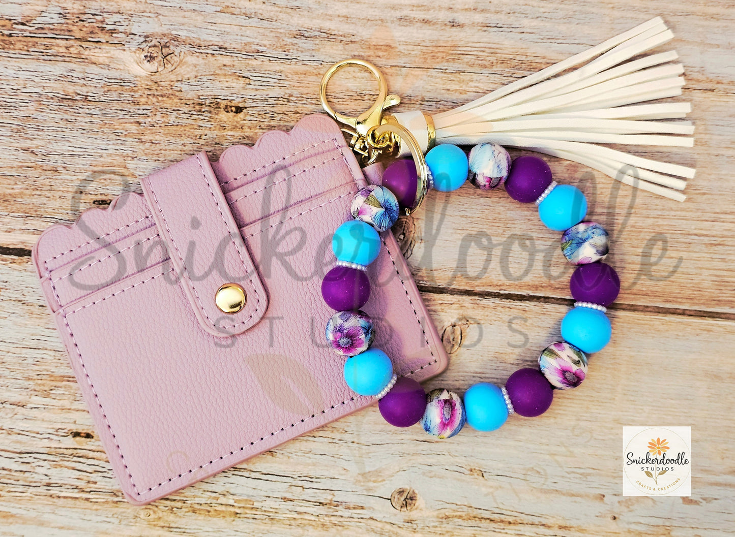 Floral Purple Wristlet w/ Wallet