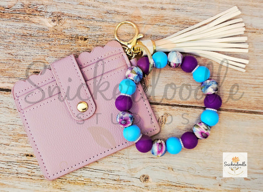 Floral Purple Wristlet w/ Wallet