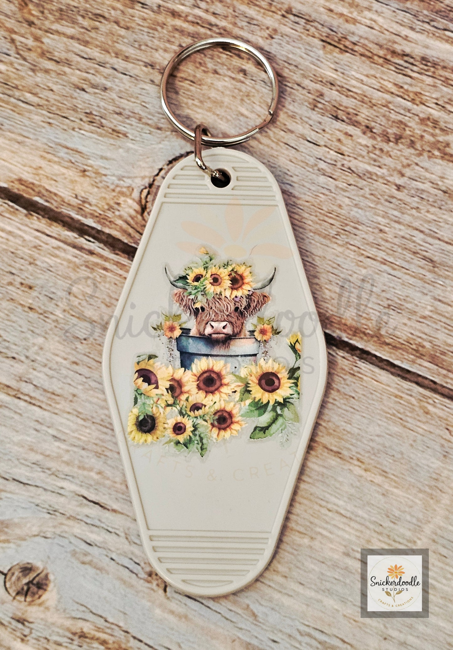 Cow-themed Motel Keychains