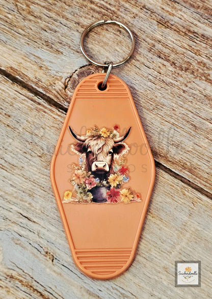 Cow-themed Motel Keychains #2