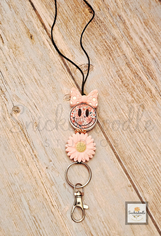 Pink Smiley Lanyard