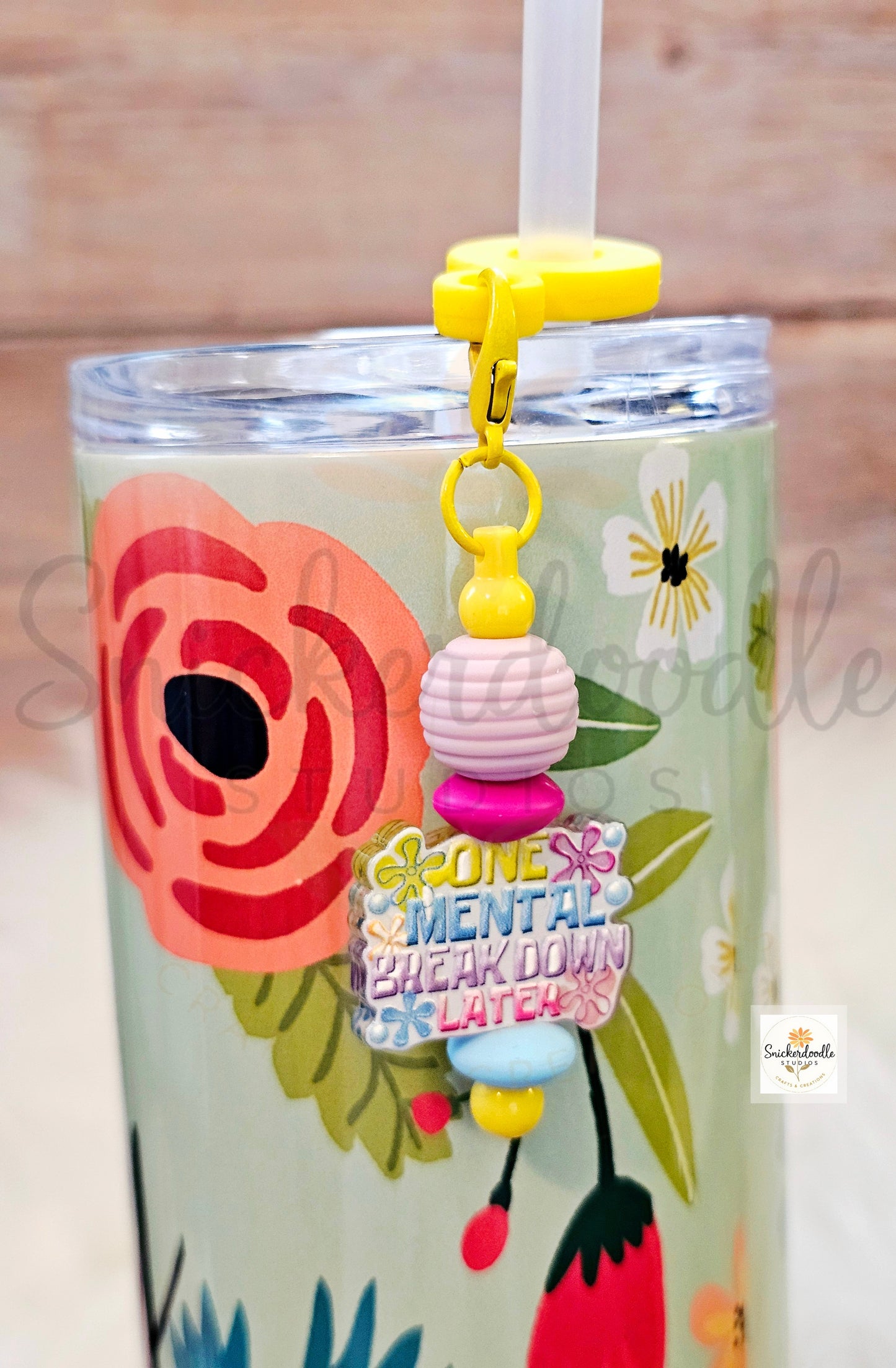 One Mental Breakdown Later Straw Charm