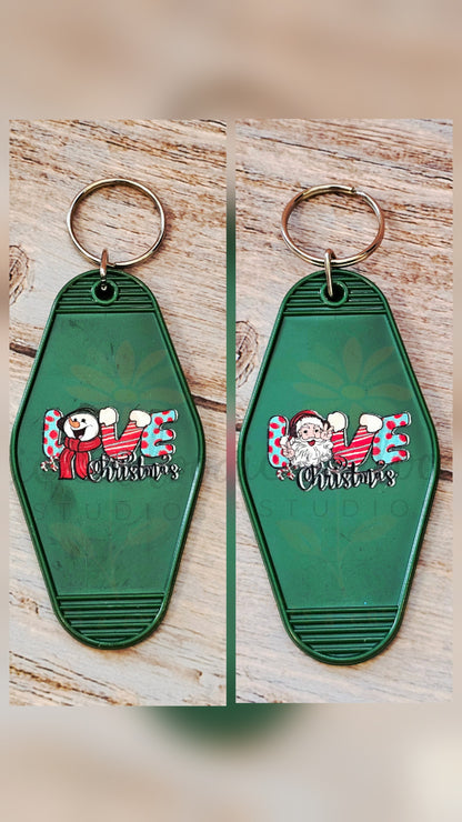 Christmas Phrases Motel Keychains