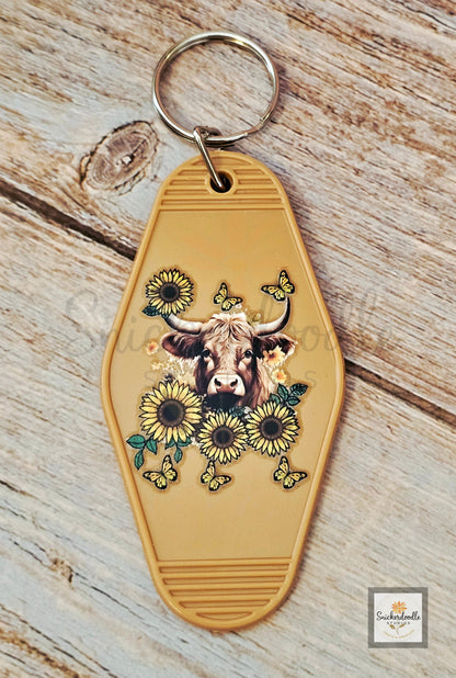 Cow-themed Motel Keychains #2