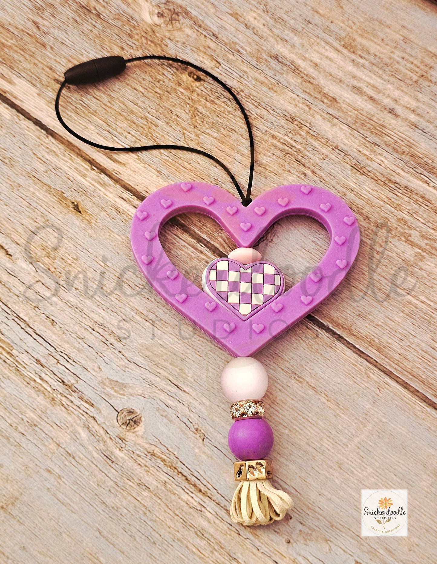 Purple Hearts Car Charm