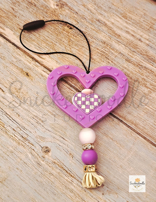 Purple Hearts Car Charm